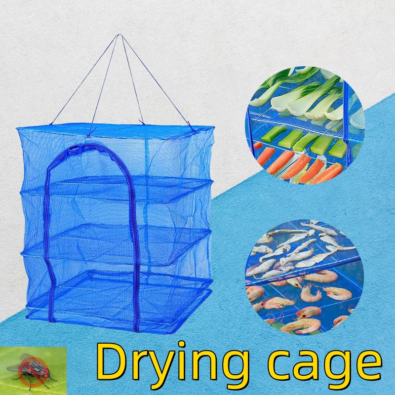 Foldable 1/3/5 Layers Drying Net for Fish Fishing Drying Cage for Food