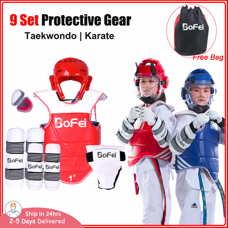 【9Sets】 Taekwondo Karate Practice Competition Equipment Protection Suit ...
