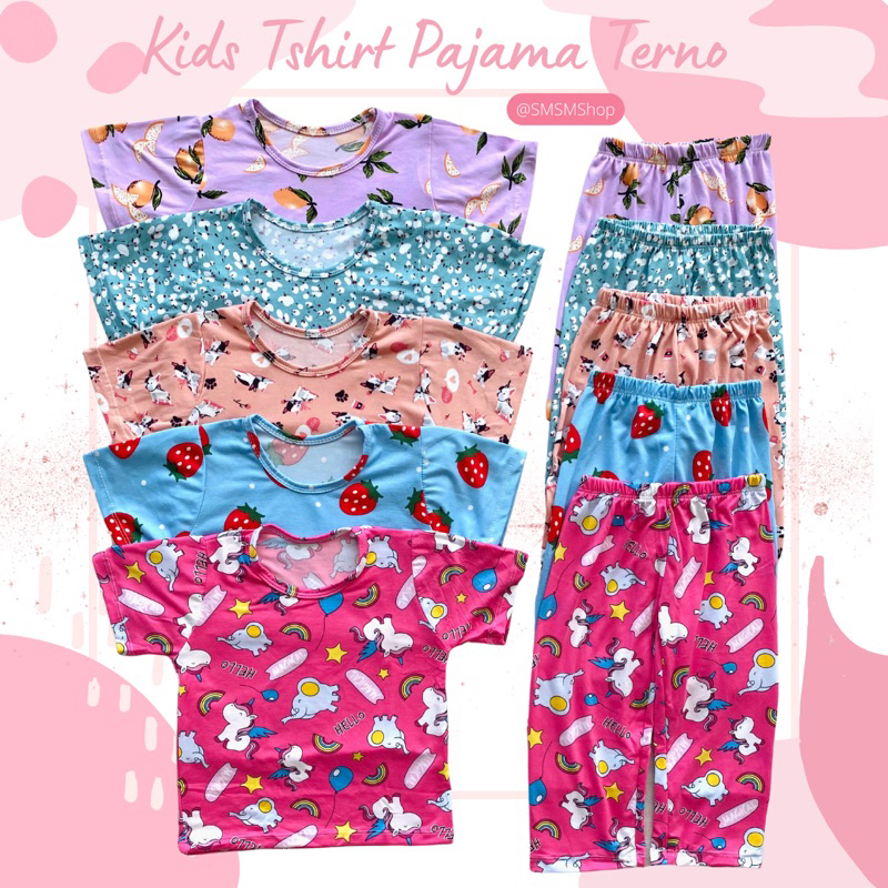 Kids Tshirt Pajama Terno SET (Assorted Prints) | Shopee Philippines