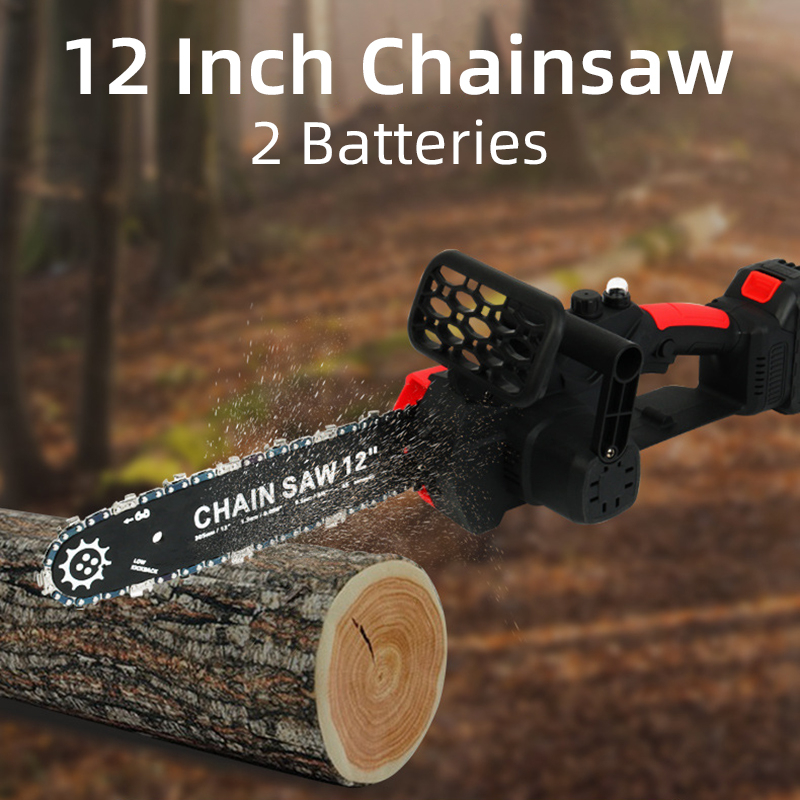 12 Inch Electric Chainsaw Cordless Portable Chain Saw Mini Rechargeable ...