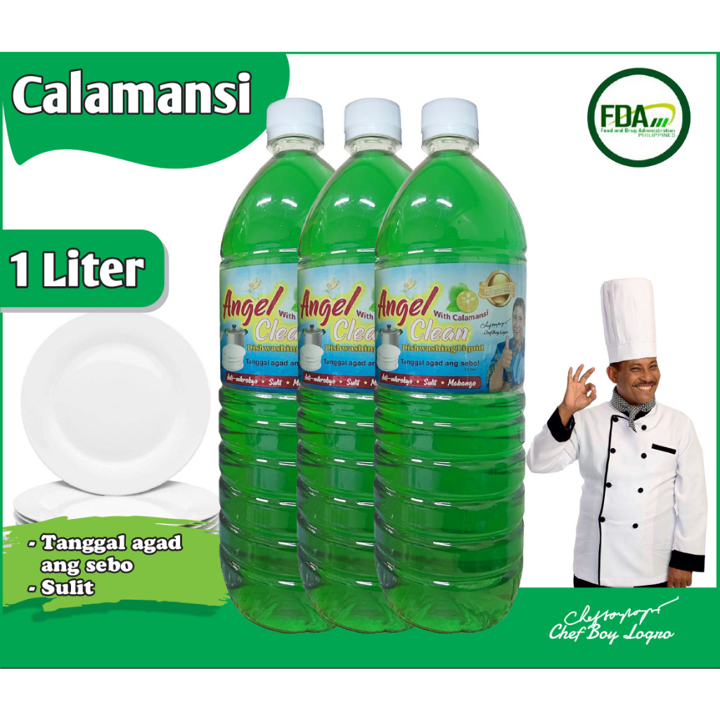 ANGEL CLEAN DISHWASHING LIQUID 3IN1 (1LITER) CALAMANSI | Shopee Philippines