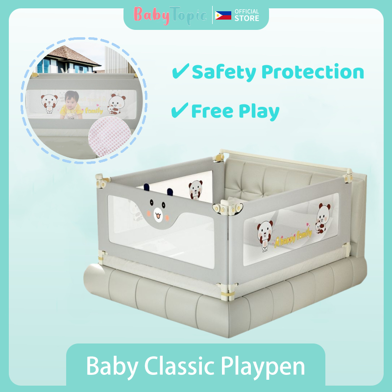 Baby Bed Fence Bed Rail Guard Slide Down For Babies Safety Lift Adjustable Queen/King Size
