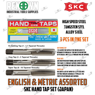 SKC Hand Taps 3pcs/Set Japan High Grade Assorted Metric and English ...