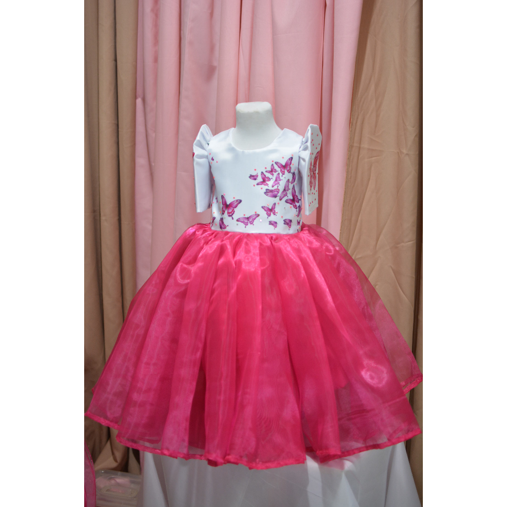 2 in 1 Filipiniana Pink Butterfly Dress for Kids | Shopee Philippines