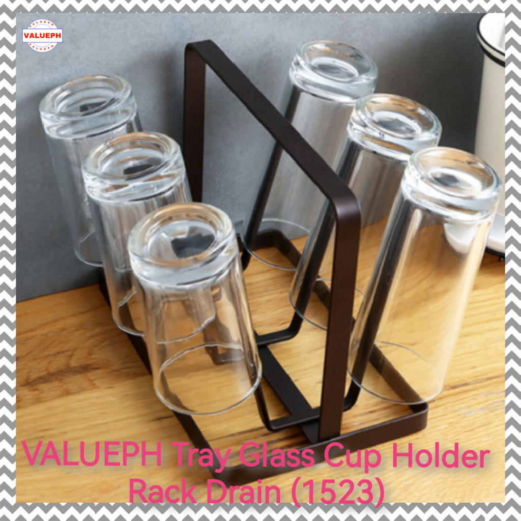 VALUEPH Tray Glass Cup Holder Rack Drain 1523 Shopee Philippines