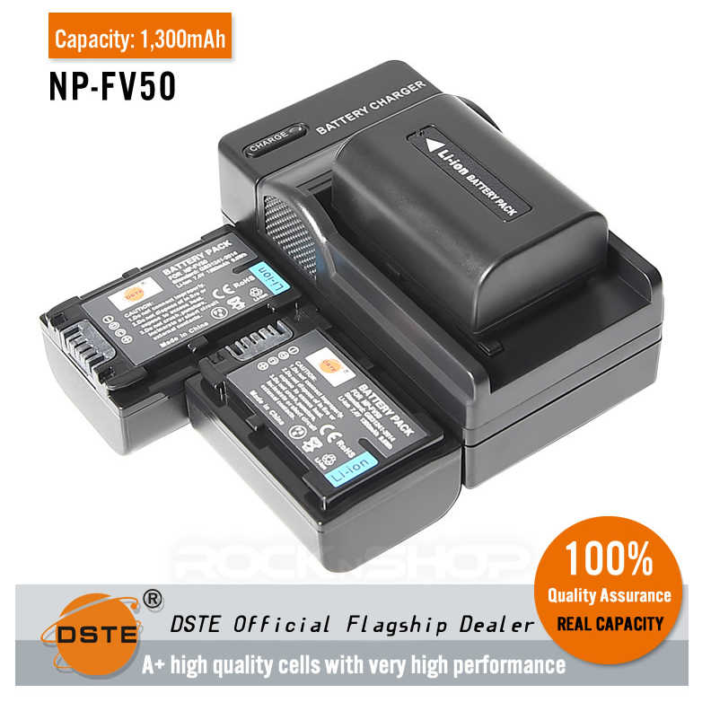 DSTE 2PCS NP-FV50 Li-Ion Battery Compatible with Sony HDR-CX220, HDR