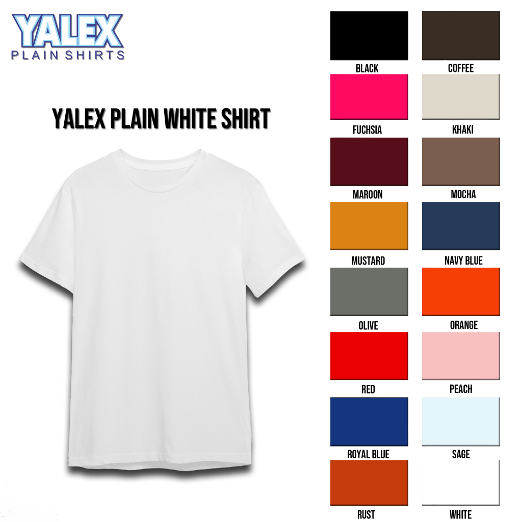 YALEX Brand Plain T-Shirt Unisex | Shopee Philippines