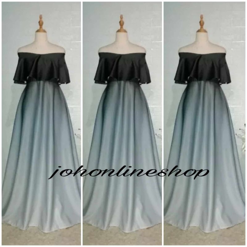 Off Shoulder Neoprene Ombre Gown For Bridesmaids And Casual Shopee Philippines 4856