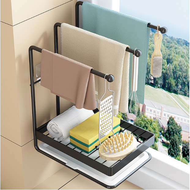 Cloth rack, kitchen storage rack, sink wall hanging storage rack ...