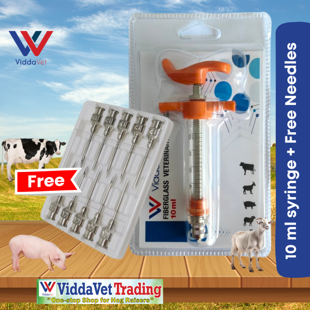 Viddavet 10 ml orange tpx syringe + 10 pcs SharpVet Stainless Needles ...