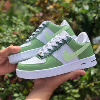 Spring Custom Nike Air Force 1 - Custom Color Sage Green Any Green Green Tones - Custom Nike Air Force 1 Colors Color Block