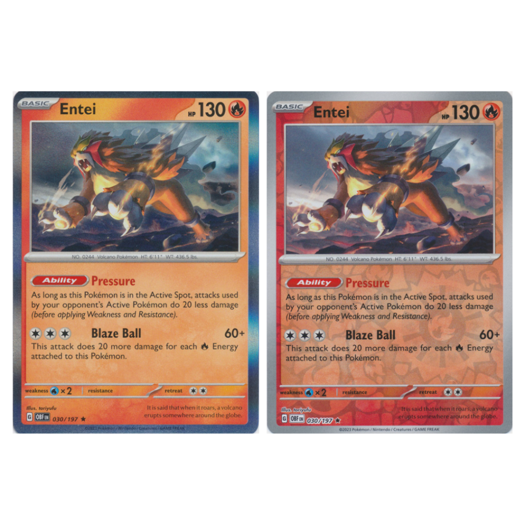 Entei 030/197 - Rev Holo Rare - SV03: Obsidian Flames (SV03) - Pokemon ...