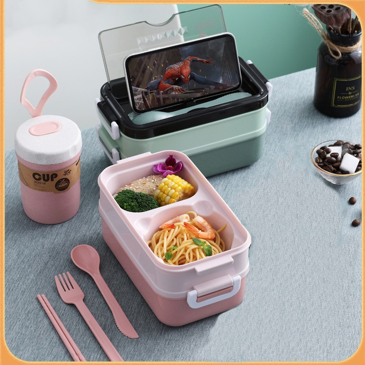 Double-layer Bento Box Leakproof Lunch Boxes | Shopee Philippines