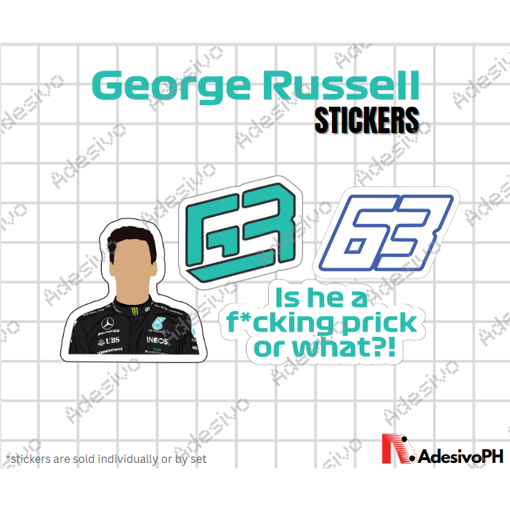 George Russell Sticker Pack / GLOSSY / MATTE / HOLOGRAPHIC RAINBOW ...