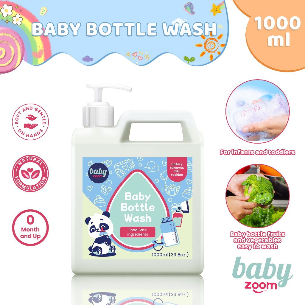 BabyZoom Baby Bottle Wash 1000ml Nipple Cleanser Utensil Wash Feeding Bottle Wash Food Grade