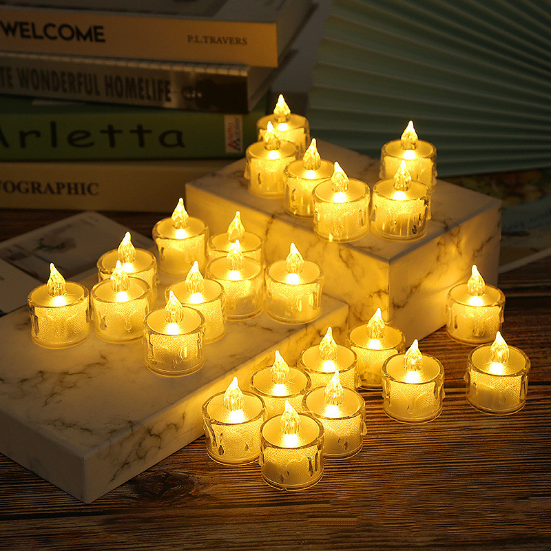 Led electronic candle light/Smokeless candle Transparent tea wax ...