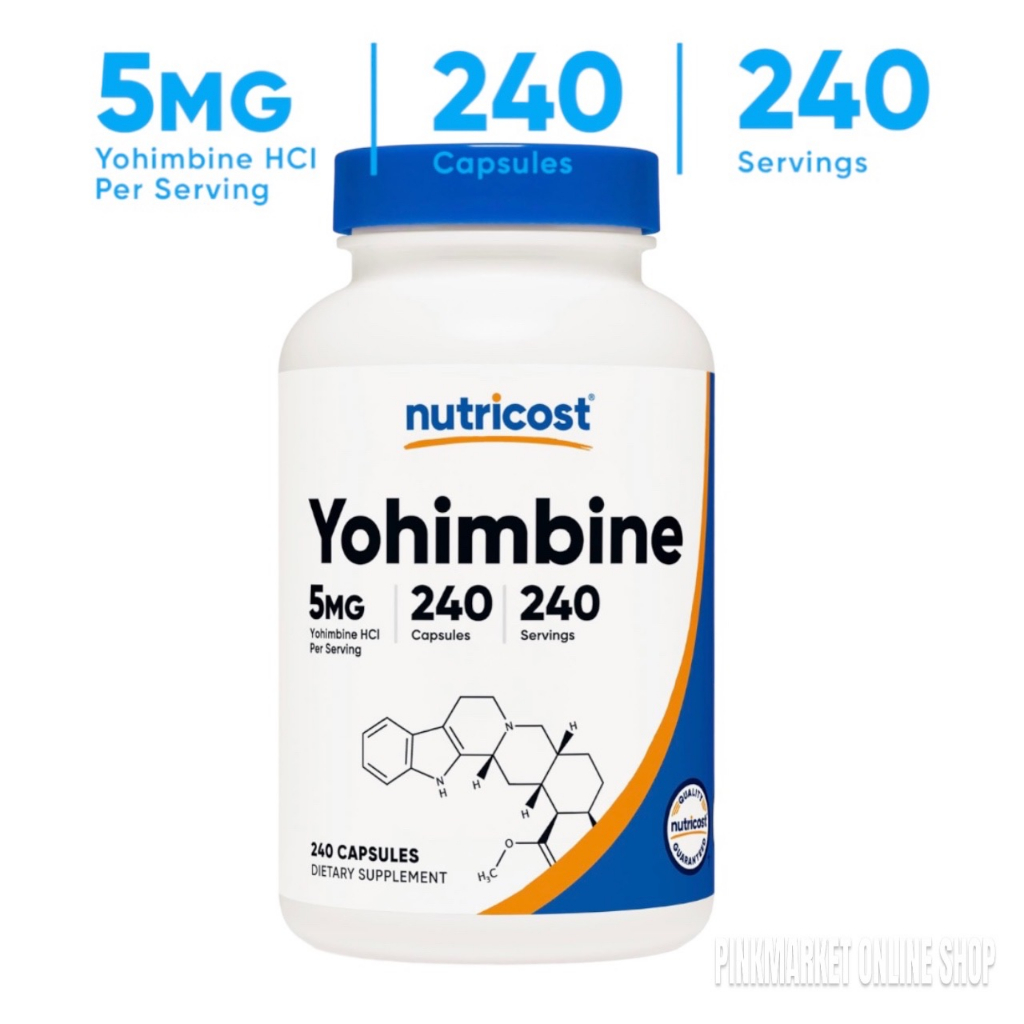 Nutricost Yohimbine HCl 5mg, 240 OR 120 Capsules Extra Strength Metabolism Fat Burning & Weight