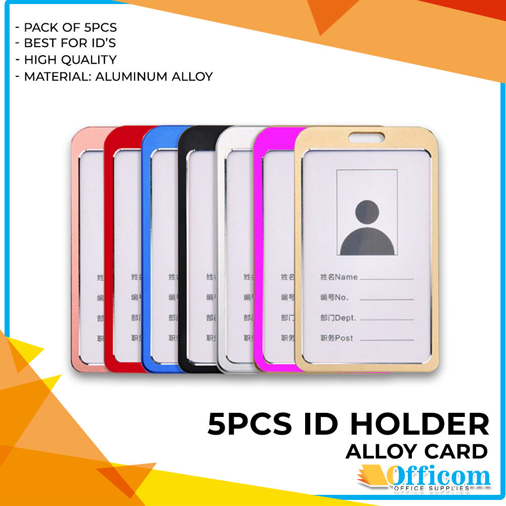 ID Card Holder Aluminum Alloy For School & Office ID (5pcs) Shopee