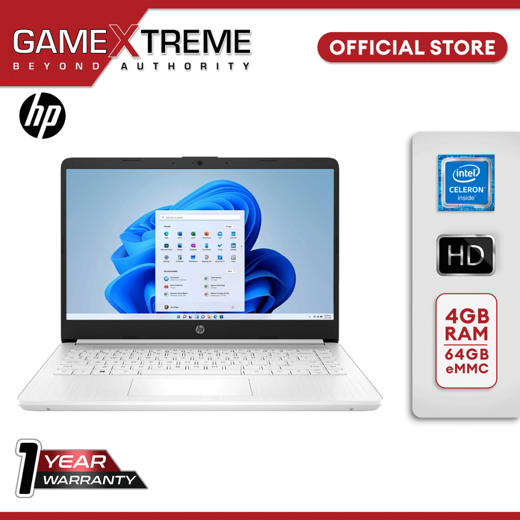 HP 14dq0052dx 14" HD Laptop intel Celeron 4GB RAM 64GB eMMC Storage