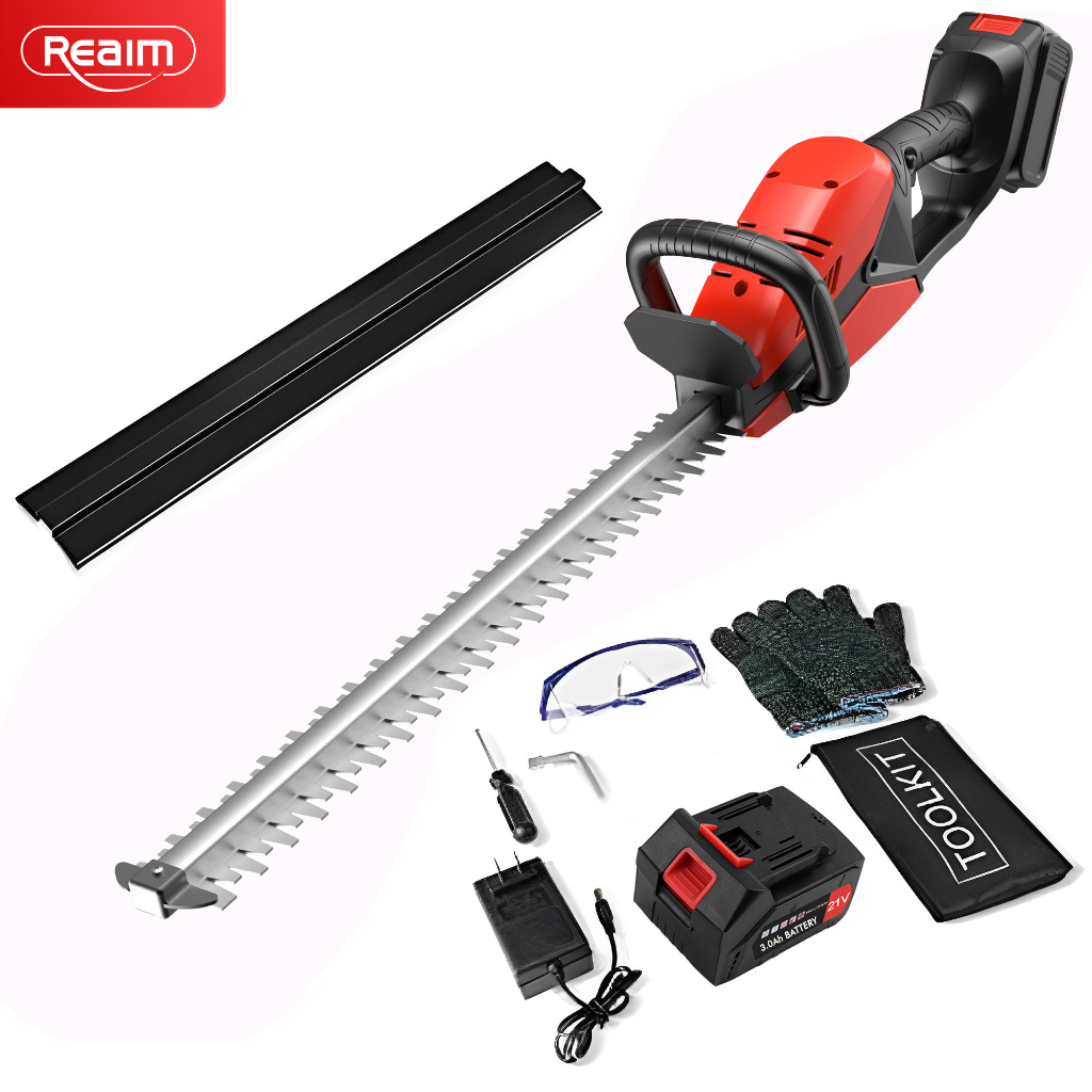 Reaim Cordless Hedge Trimmer Grass Cutter 22inch Rechargeable 500w 