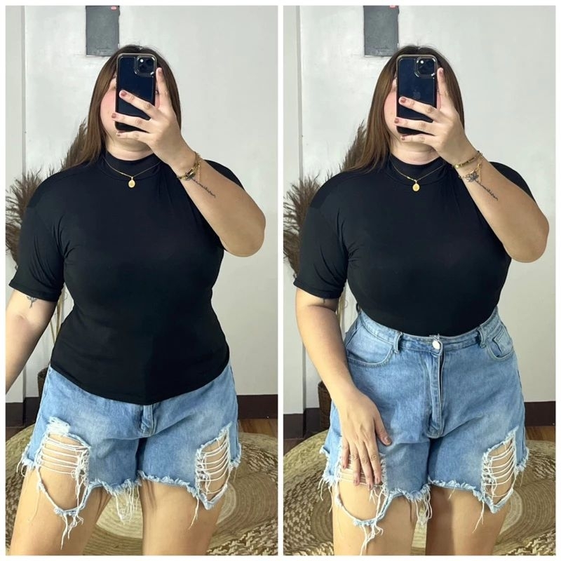 Plus Size Amie Basic Turtleneck Top fit large to 2xl Shopee Philippines