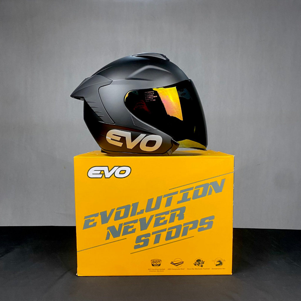 Evo Rx 5 Plain Half Face Dual Visor Helmet With Free Clear Lens Shopee Philippines 