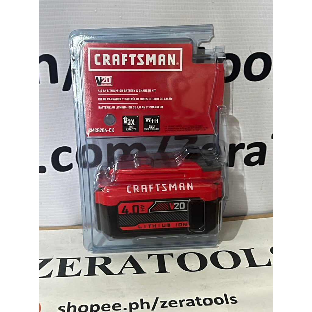 Craftsman 20-Volts 4Ah Premium Lithium Ion Battery - 3-LED Charge ...