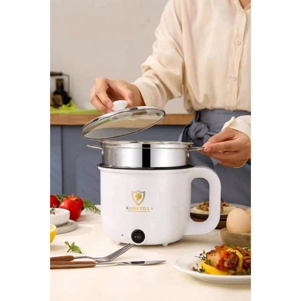 KAISA VILLA Mini Rice Cooker NonStick Inner Pot With Steamer 1.8L
