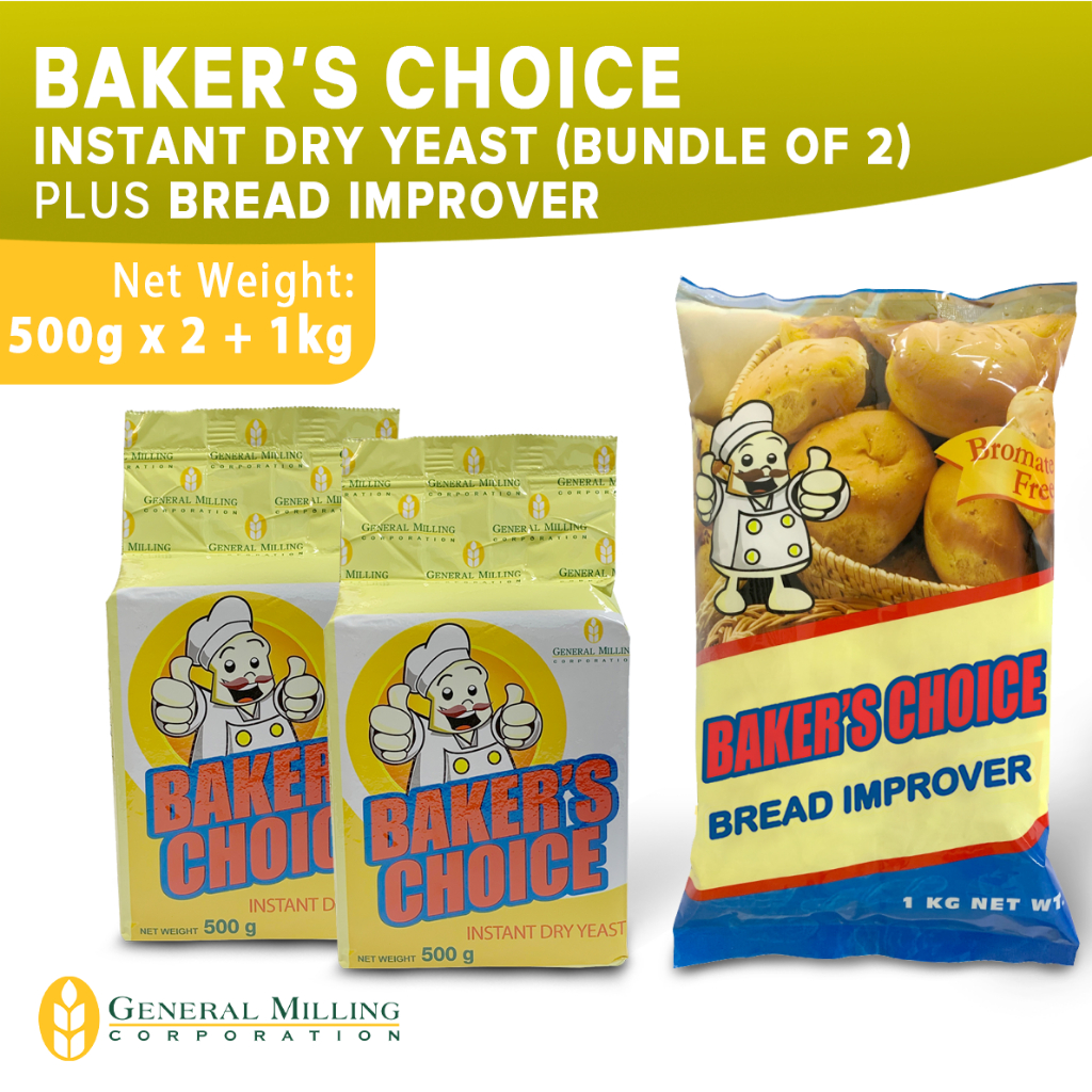 Baker's Choice Instant Dry Yeast (Bundle Of 2) Plus 1 Bread Improver