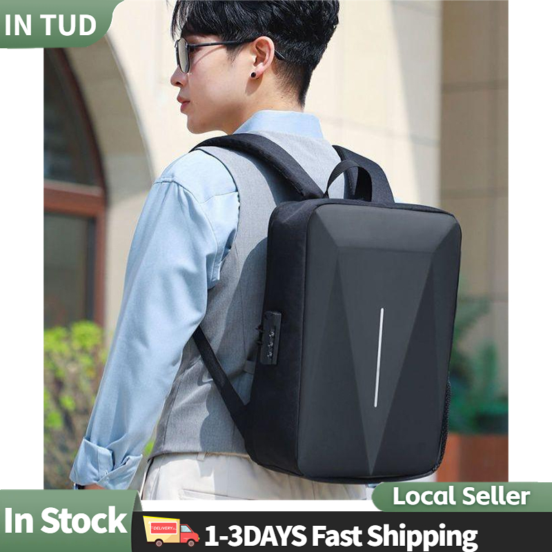 COD Men's Laptop Backpack Plastic Hard Case Computer Bag Business