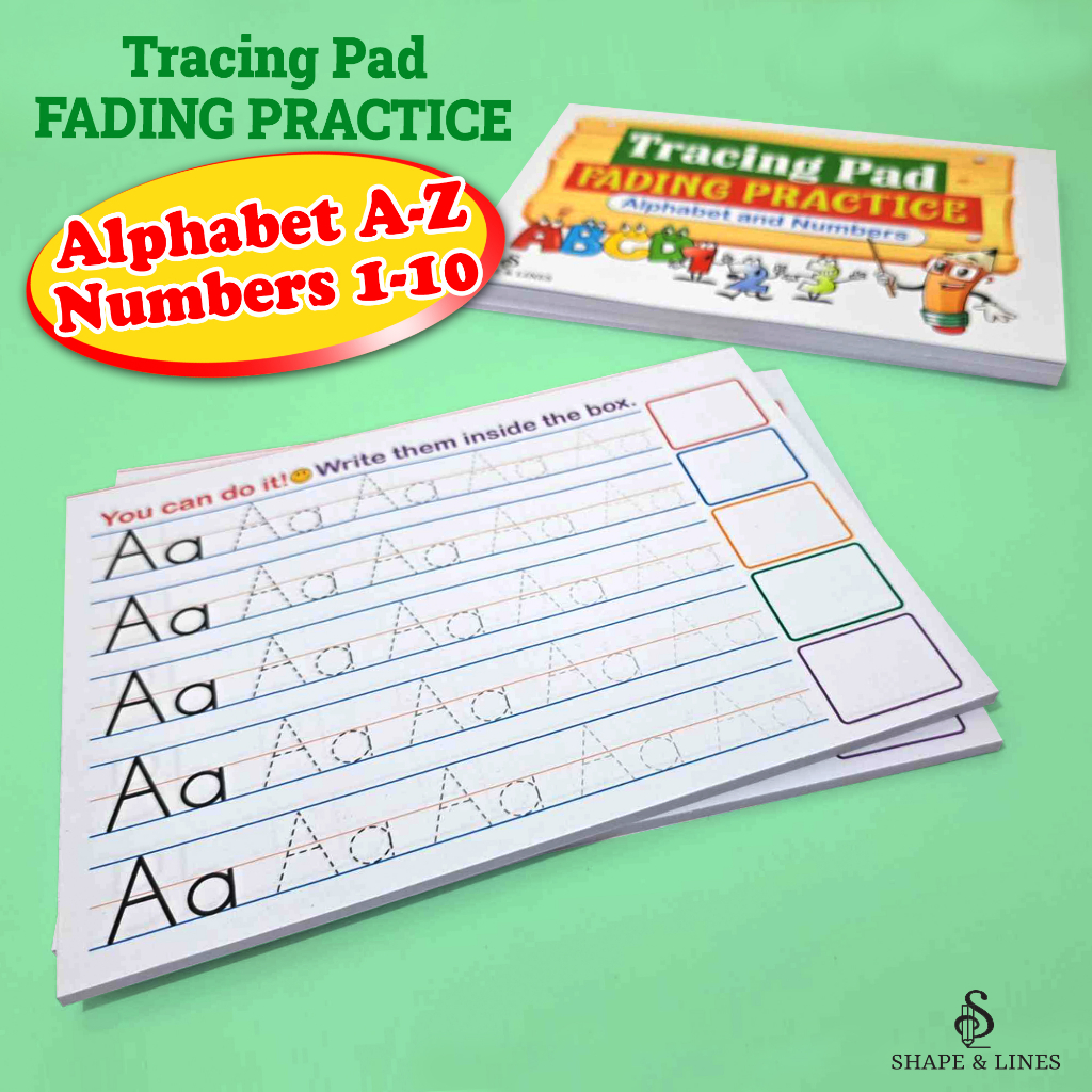 Kids Tracing Pad FADING PRACTICE (Alphabet AZ) ( Numbers 110