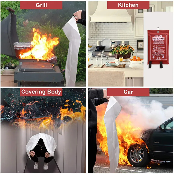 1.5M x 1.5M Sealed Fire Blanket Thickened Home Safety Lighting Fire ...