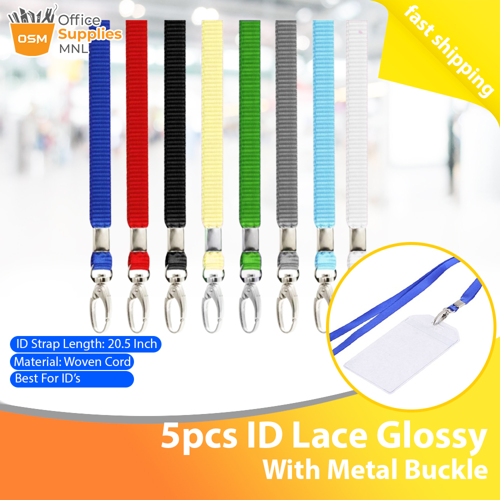 5pcs ID Lace Glossy with metal buckle ID Lace Plain Glossy ID Lace ...