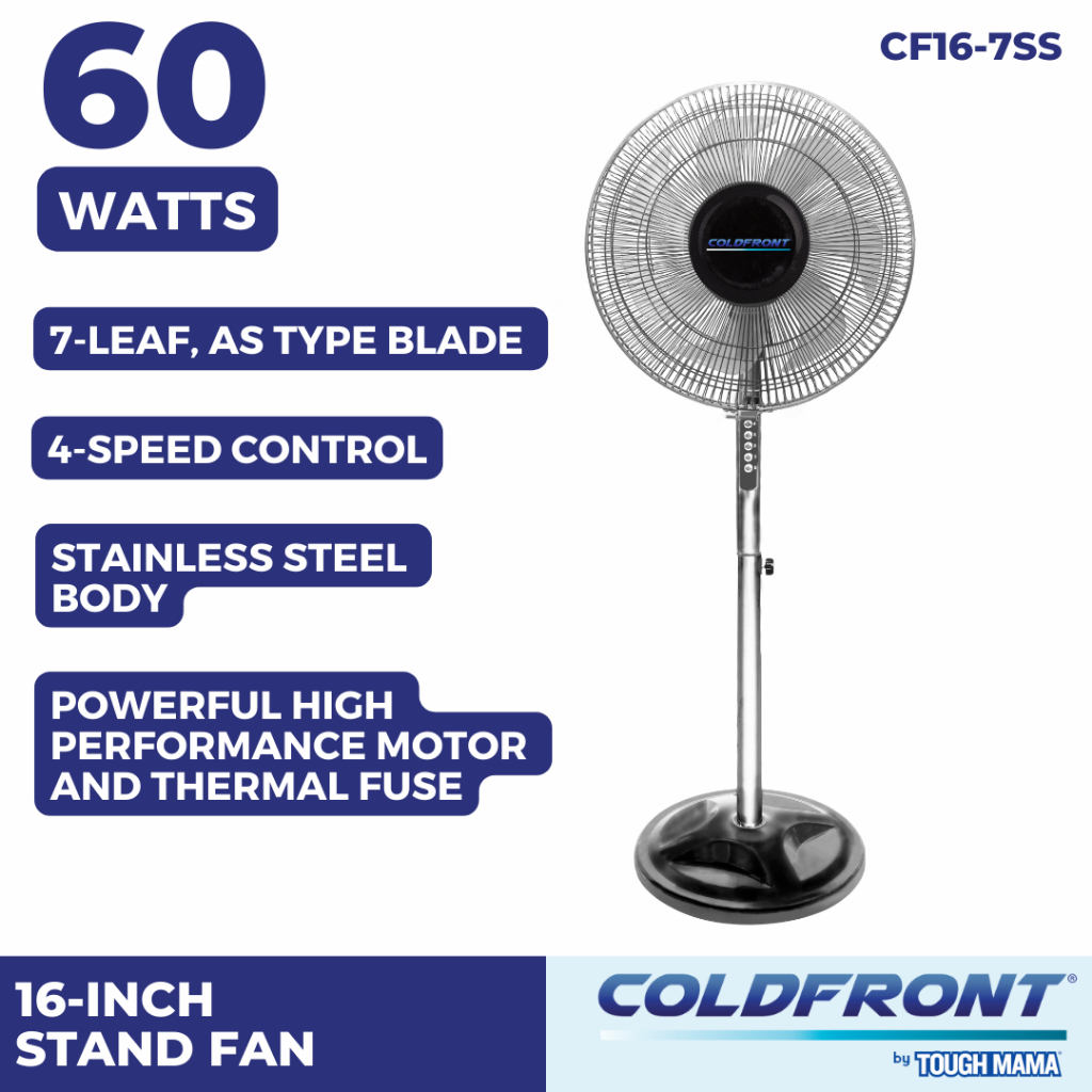Cold Front by Tough Mama Cf167ss Stainless Steel Stand Electric Fan