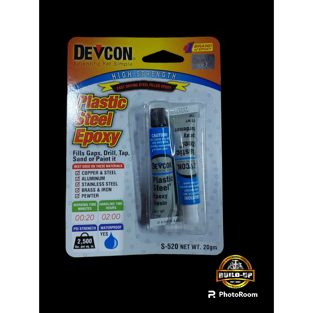 DEVCON PLASTIC STEEL EPOXY (FAST DRYING STEEL FILLED EPOXY 20 GRAMS