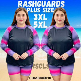 TRENDY PLUS SIZE RASHGUARD TERNO SWIMMING ATTIRE FOR WOMEN RUSH GUARD PLUS  SIZE 3XL-5XL