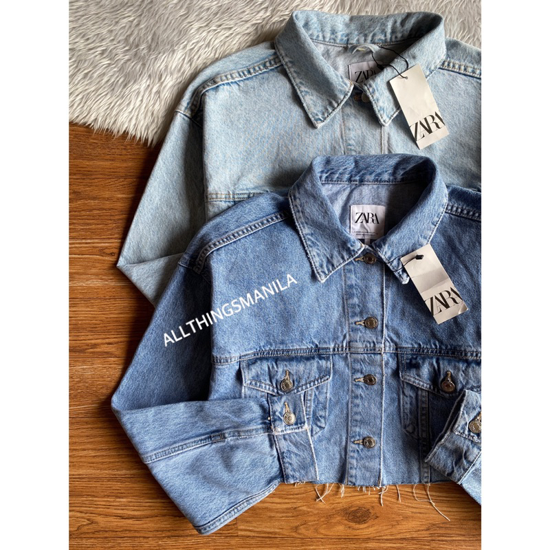 ZA RA Oversized Cropped Denim Jacket | Shopee Philippines