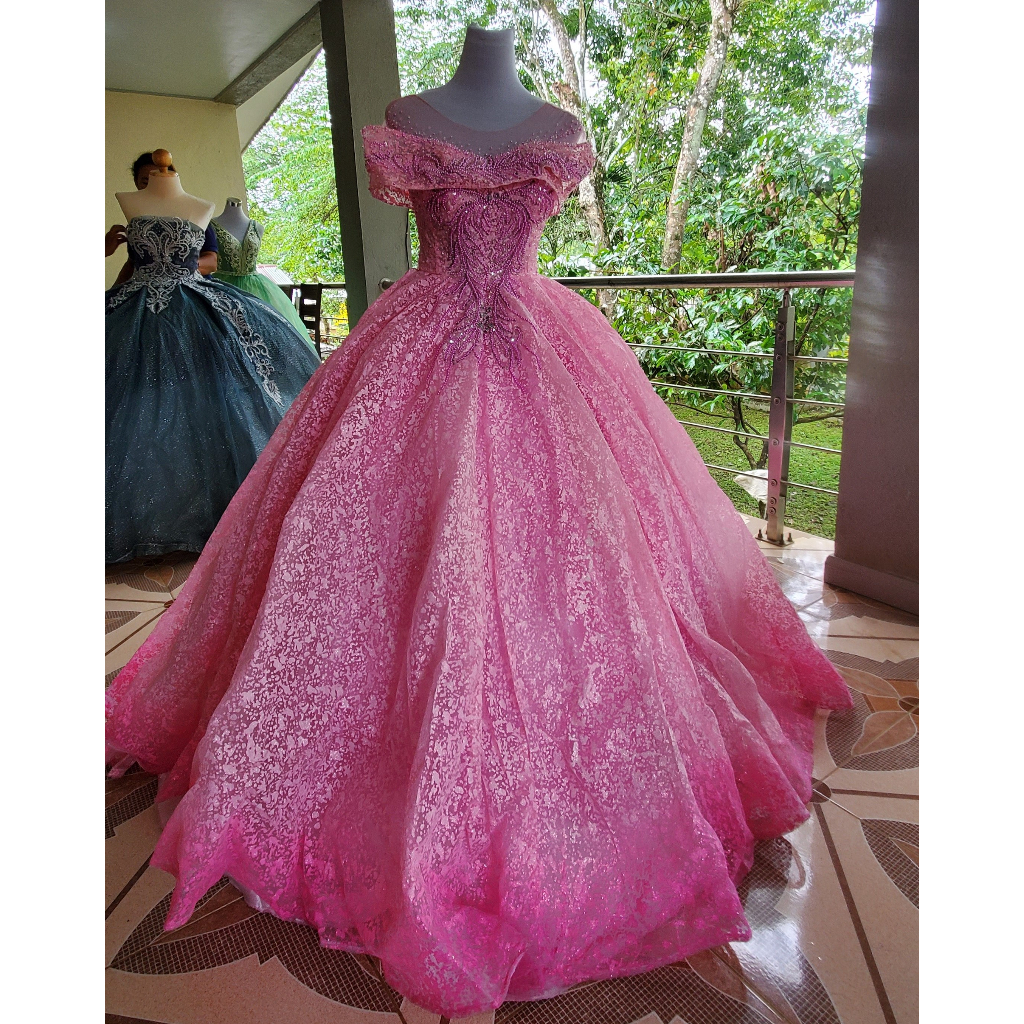 Pink gown for debut best sale