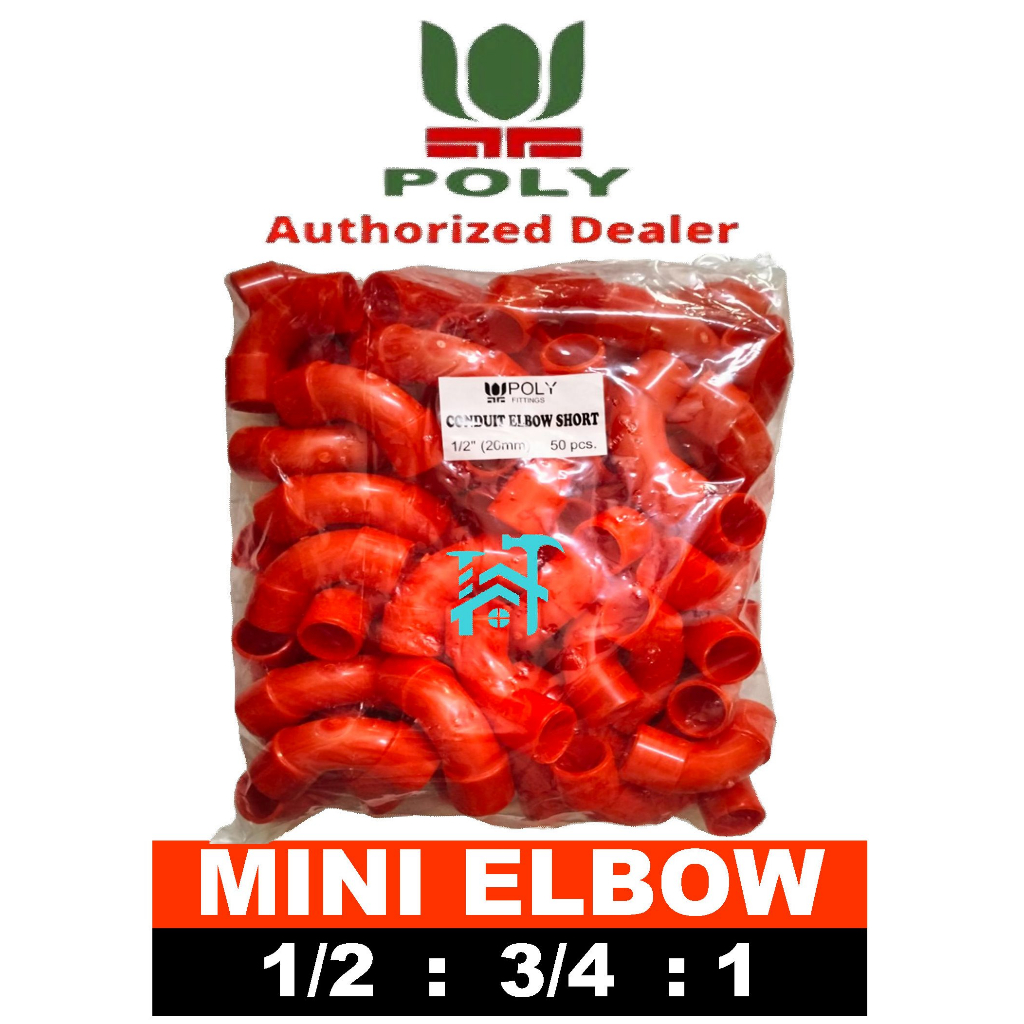 POLY ORANGE MINI CONDUIT ELBOW 1/2 3/4 & 1 (SOLD PER PACK) Shopee