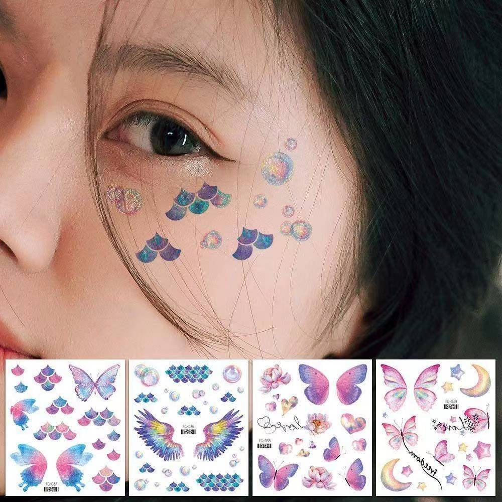 Butterfly Tattoo Sticker Gradient Butterfly Face Stickers Eye Makeup
