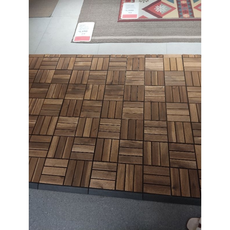 IKEA Outdoor Deck and Patio Interlocking Flooring Tiles (BrownStained