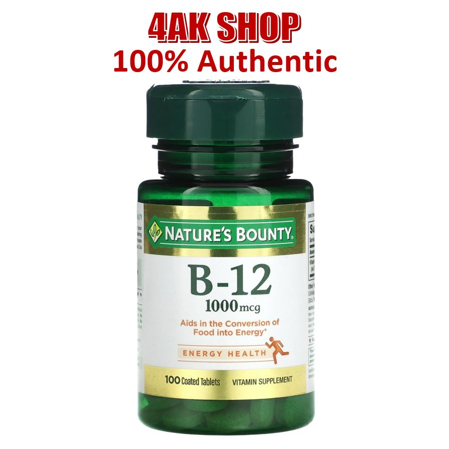 Vitamin B-12 1,000 Mcg 100 Tablets, Energy Health, Nature's Bounty B12 ...