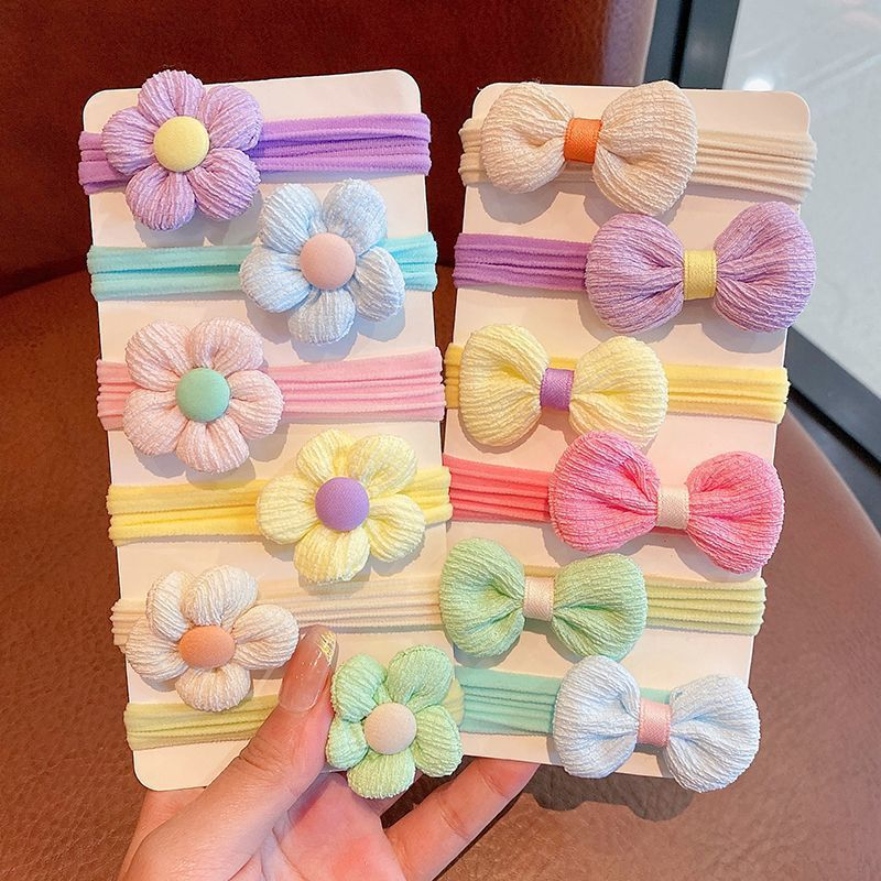 Kids Girls 6pcs/pack Flower Hair Rope Cute Ponytail Head Rope Kids ...