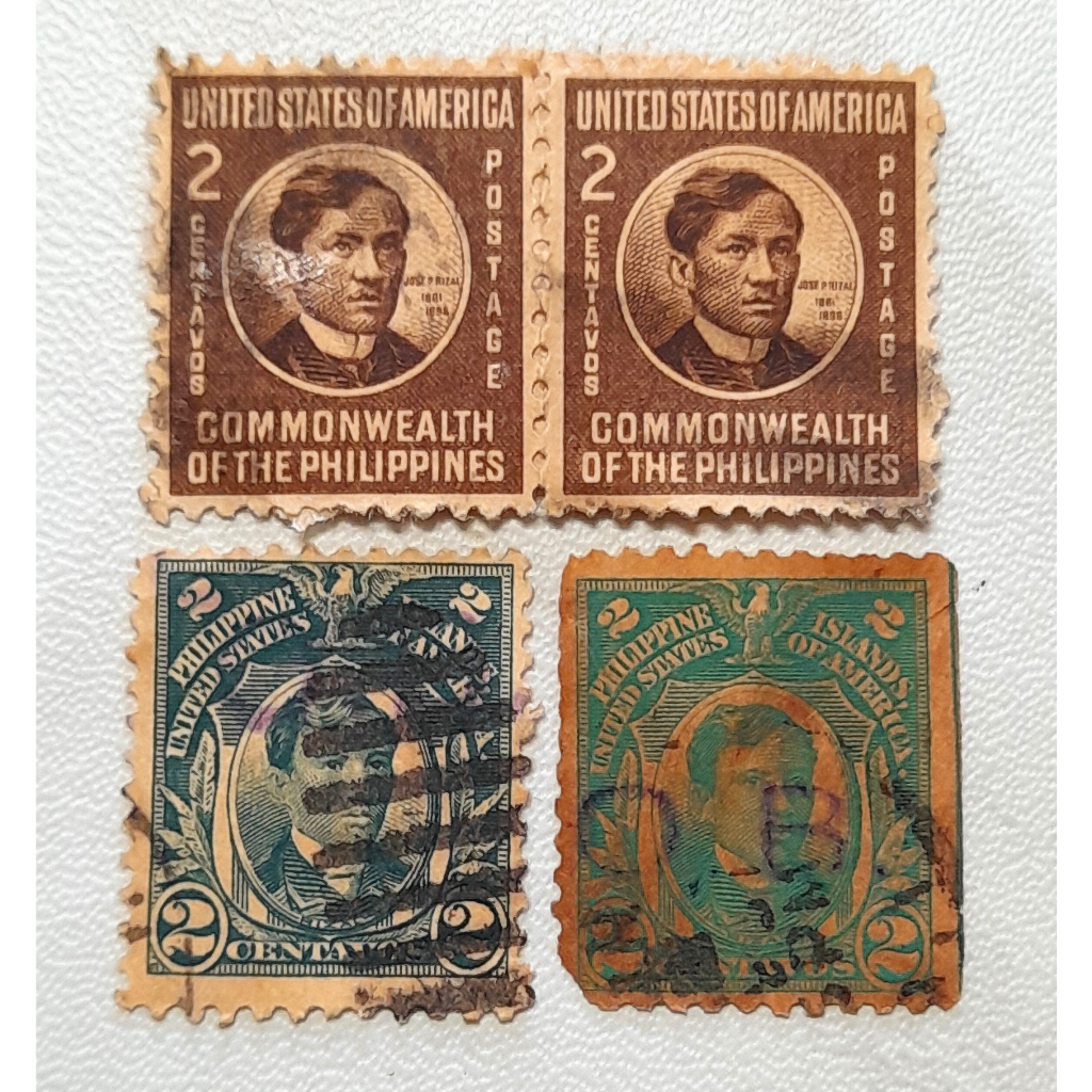 Philippine Postage Stamp Set (Original): 1946 & 1908 Jose Rizal - (USED ...