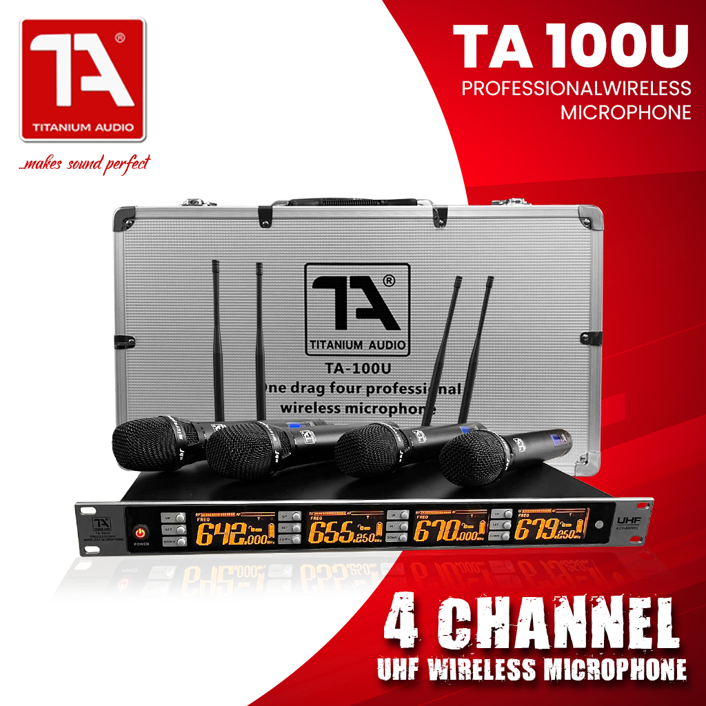 Titanium Audio TA 100U / Wireless Microphone / 4 Channel UHF Wireless ...