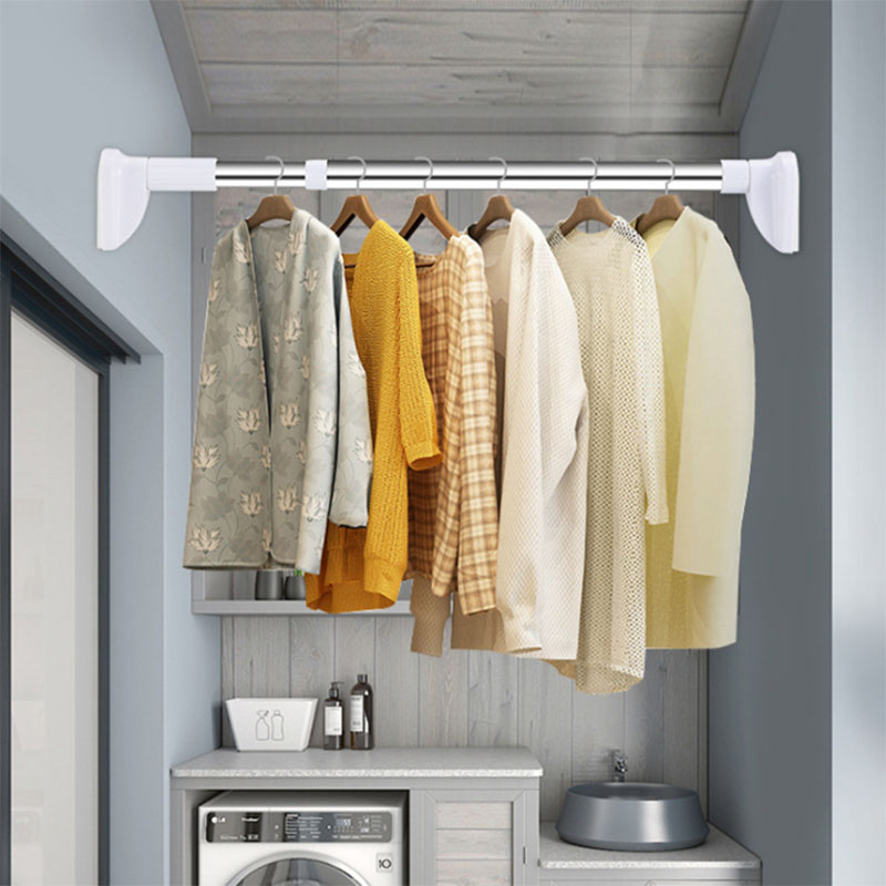 Clothes Rod Adjustable Curtain Rod Clothes Rail Towel Hanging Bar ...