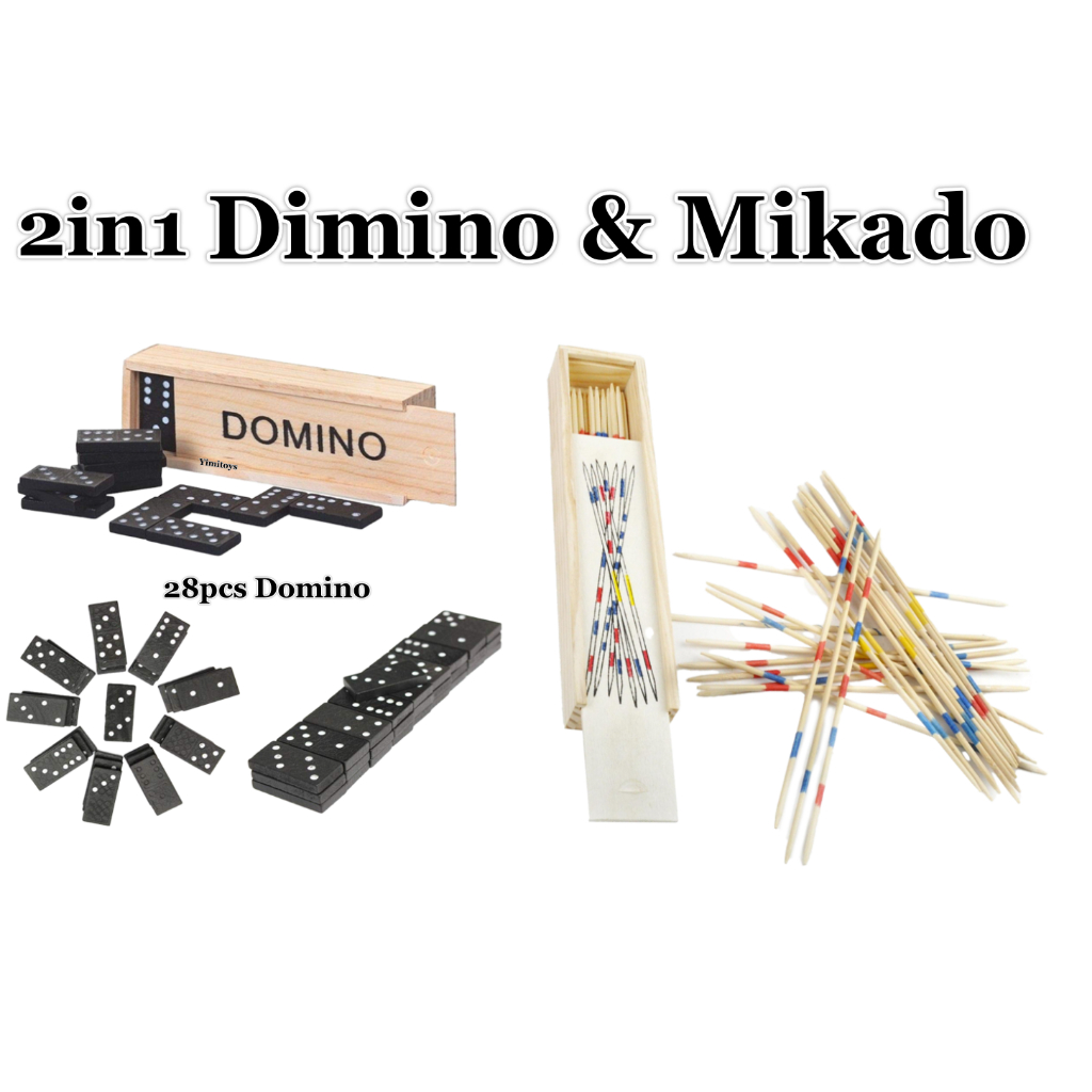 Wooden Toys Domino Mikado Spiel Pickup Sticks Set Adult Children ...