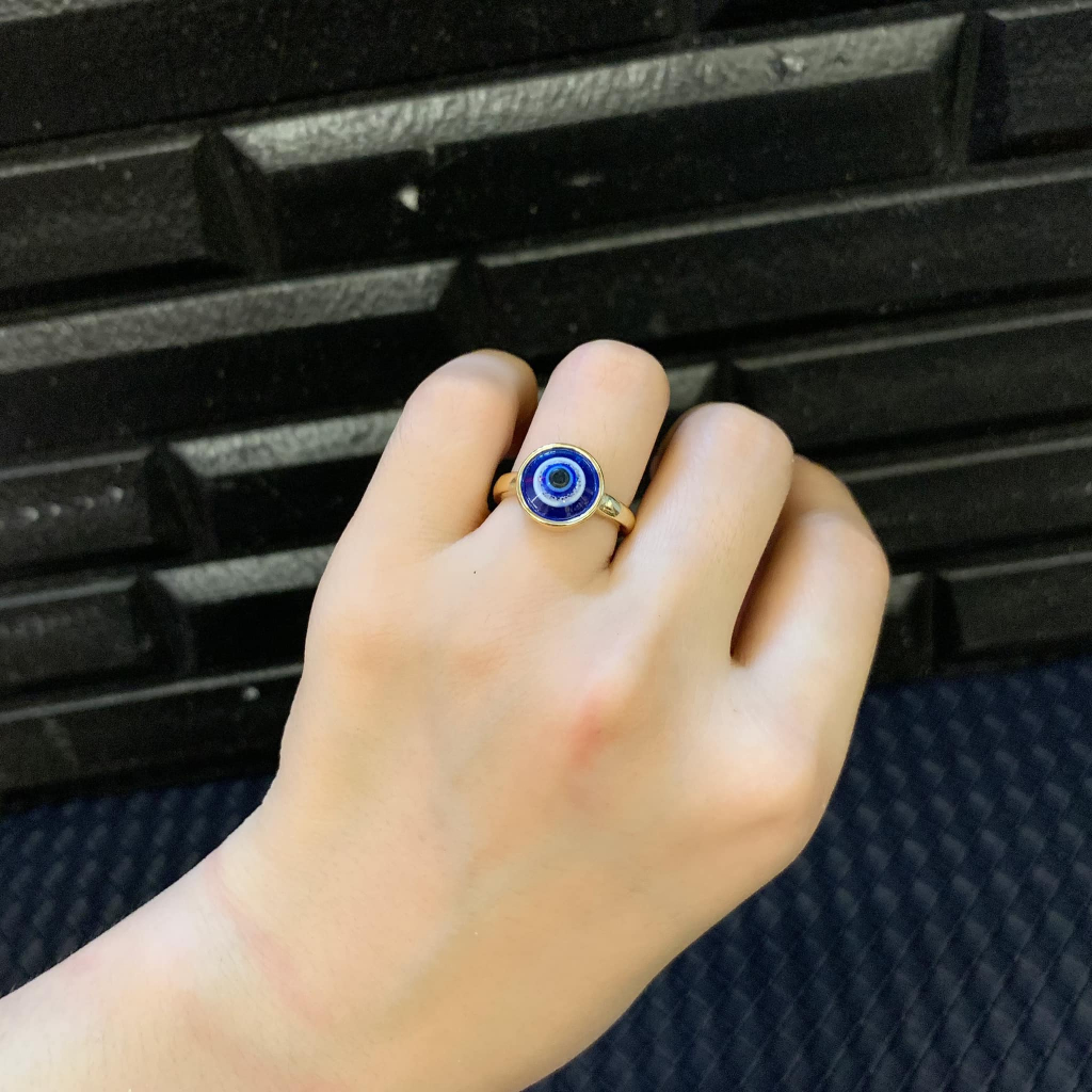 LUCKY CHARM 999 BLUE EVIL EYE ADJUSTABLE CHARM RING | Shopee Philippines