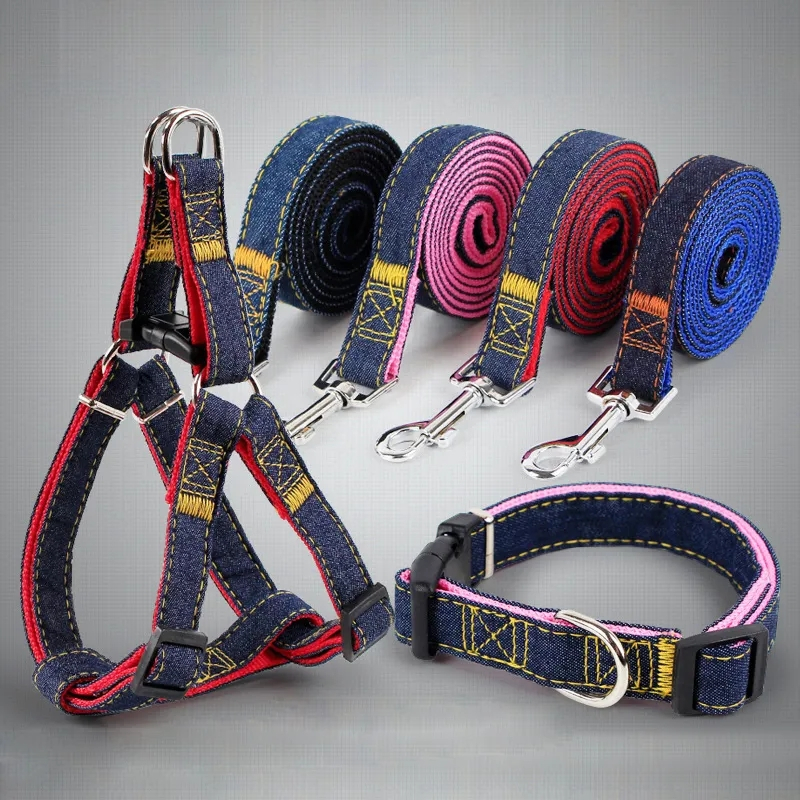 Pet Leash Dog Leash Big Dog Leash Harness & Denim Leash Dogs Pet