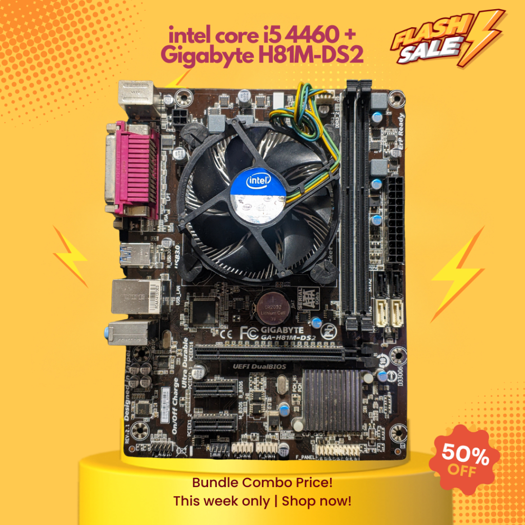 Intel i5 4460 Processor + H81M DS2 Motherboard Bundle LGA 1150 (4th